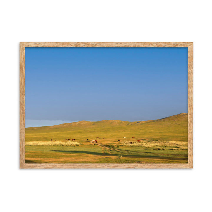 Poster mit Rahmen - Steppe on a calm morning, Mongolia Young Han Song Oak / 50×70 cm artlia