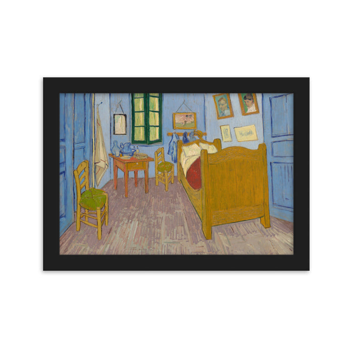 Poster mit Rahmen - Van Gogh, Das Schlafzimmer in Arles Vincent van Gogh Schwarz / 21×30 cm artlia