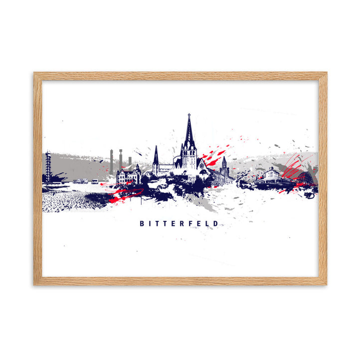 Poster - Skyline Bitterfeld Marko Kurth Oak / 50×70 cm artlia