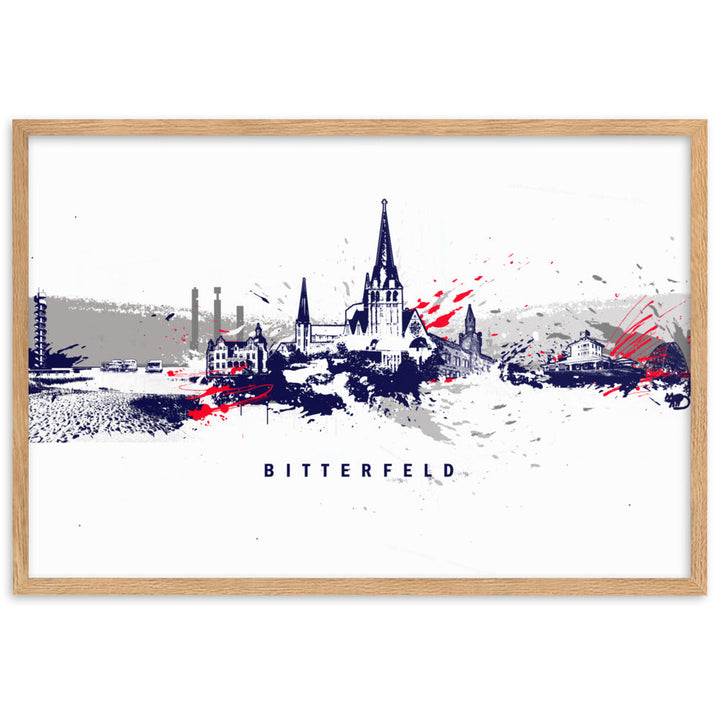 Poster - Skyline Bitterfeld Marko Kurth Oak / 61×91 cm artlia
