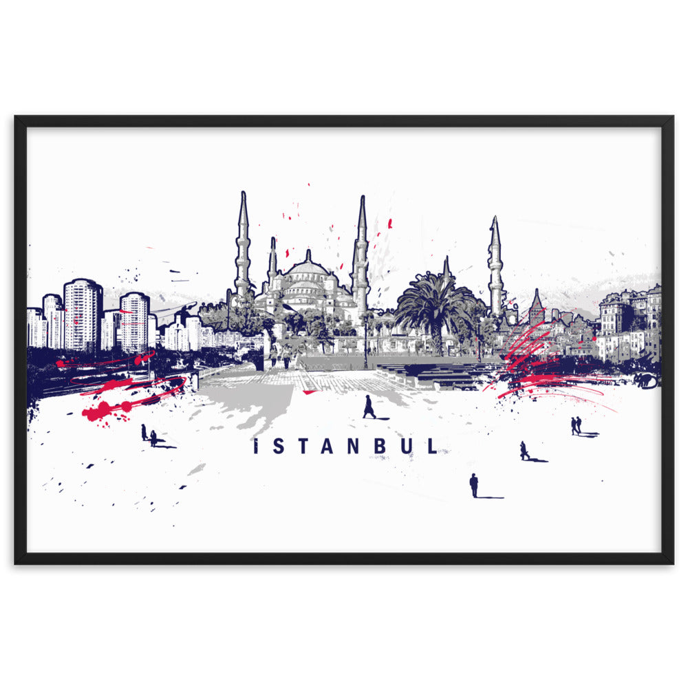 Poster - Skyline Istanbul Marko Kurth Schwarz / 61×91 cm artlia