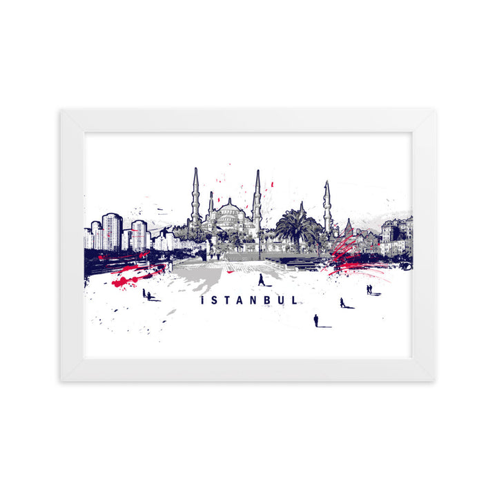 Poster - Skyline Istanbul Marko Kurth Weiß / 21×30 cm artlia