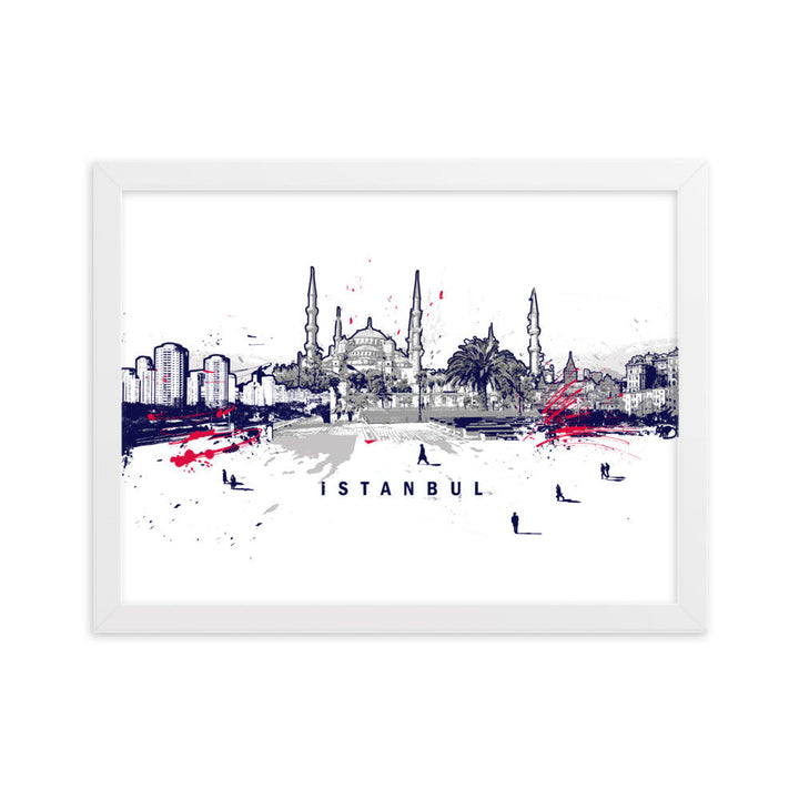 Poster - Skyline Istanbul Marko Kurth Weiß / 30×40 cm artlia