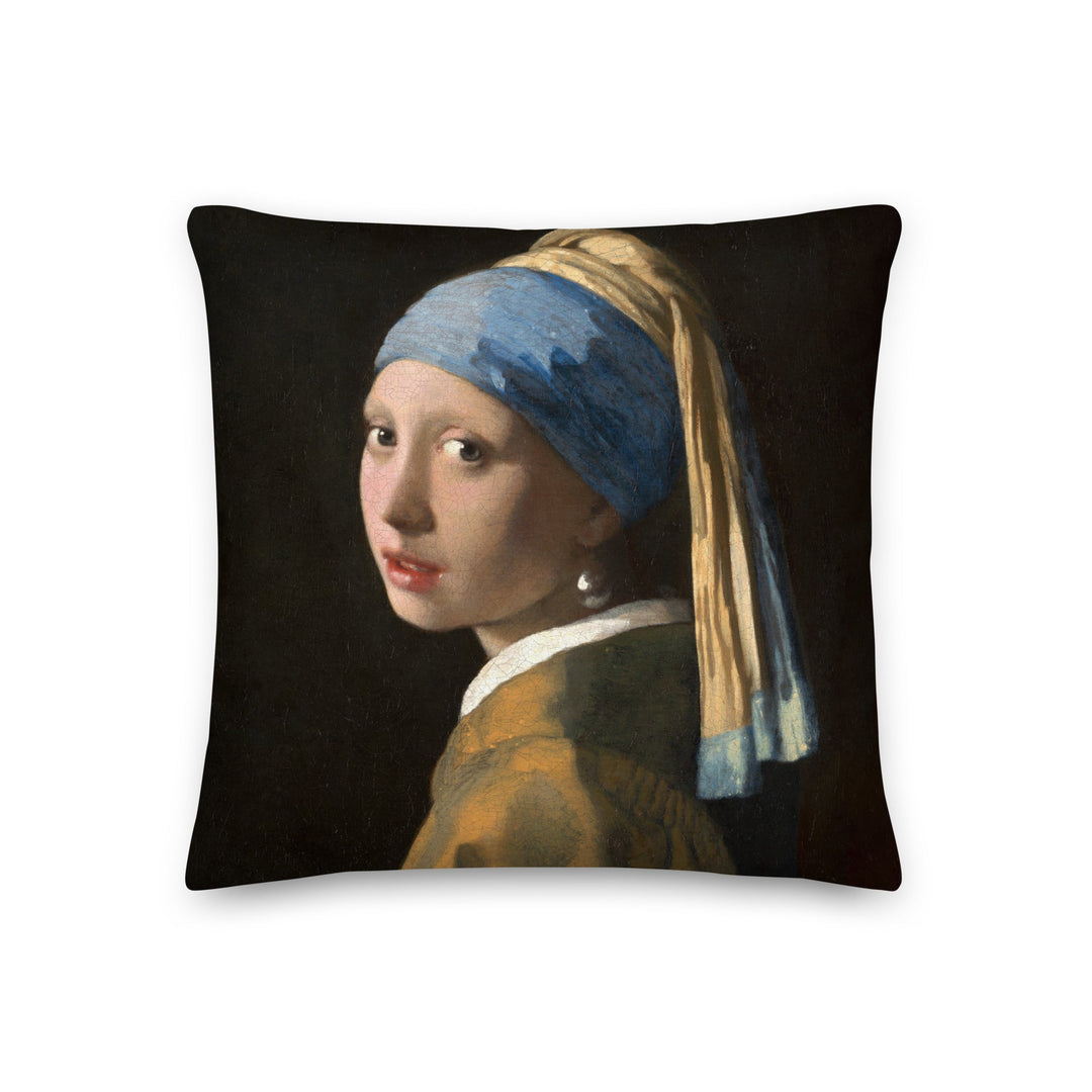 Premium-Kissen - Girl with a Pearl Earring Johannes Vermeer 46x46 cm artlia