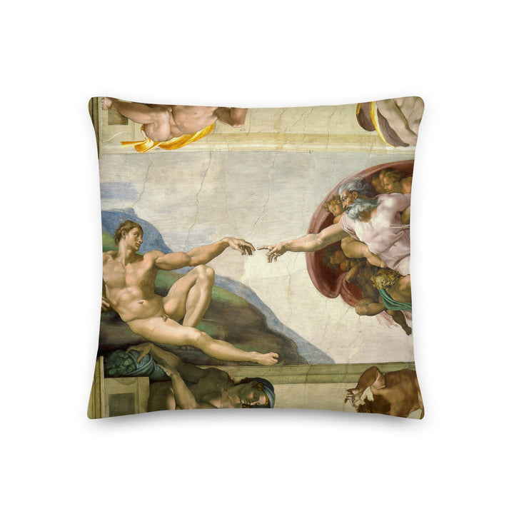 Premium-Kissen - Michelangelo, Creation of Adam Kuratoren von artlia 46x46 cm artlia