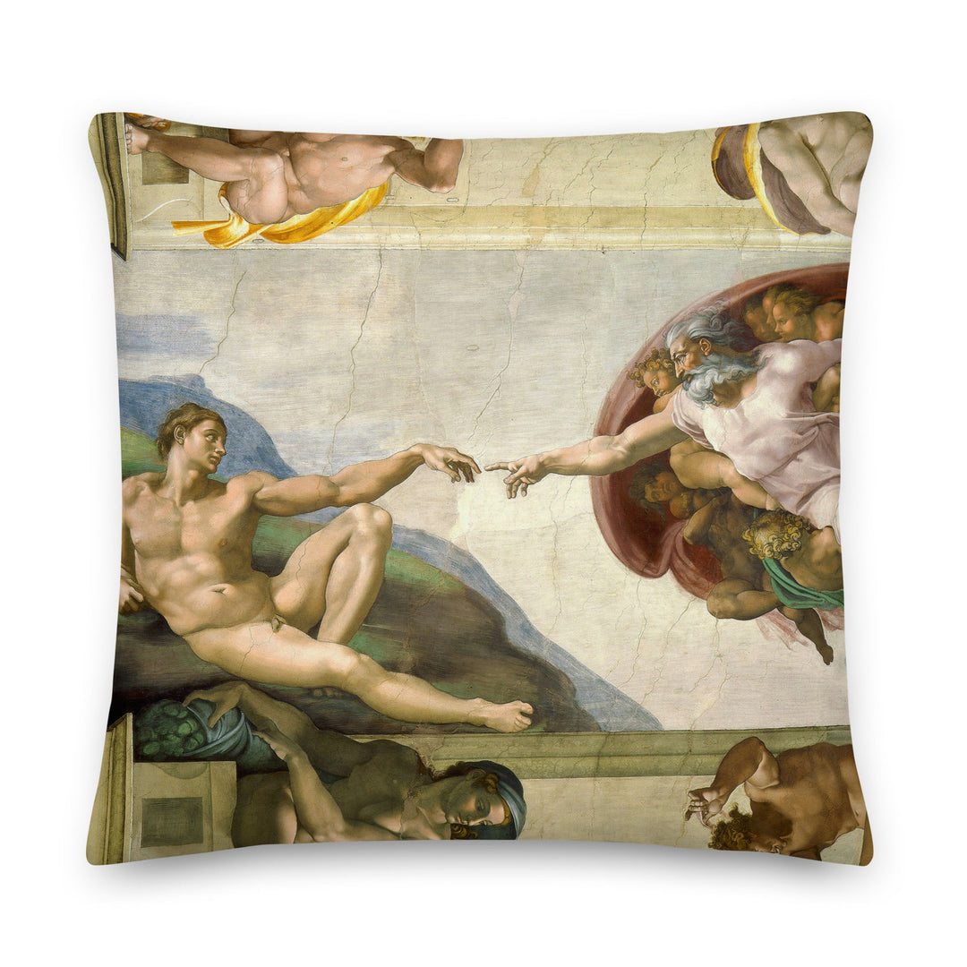 Premium-Kissen - Michelangelo, Creation of Adam Kuratoren von artlia 56x56 cm artlia