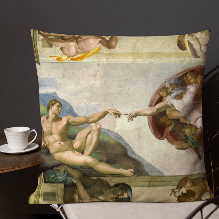 Premium-Kissen - Michelangelo, Creation of Adam Kuratoren von artlia artlia