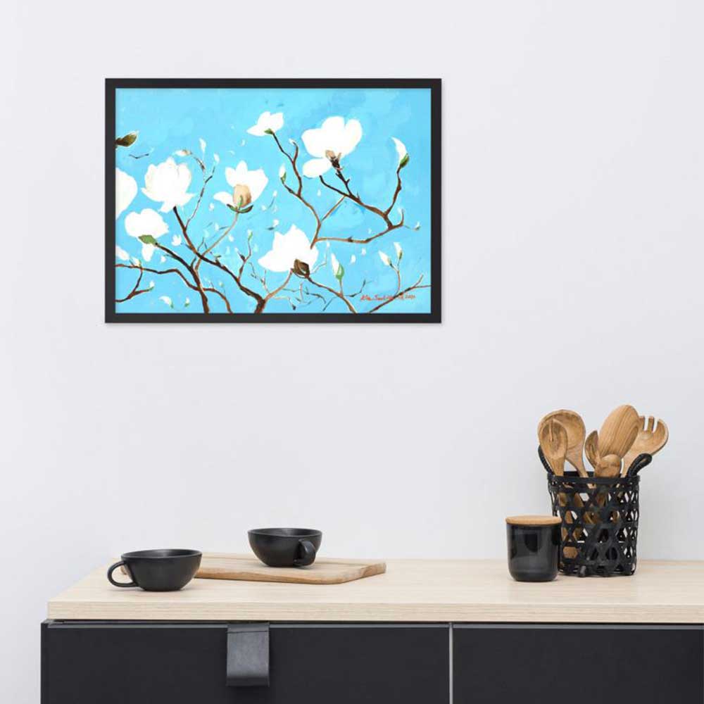 A Thousand, Shiny Magnolia - Poster im Rahmen Seokhee Kim artlia