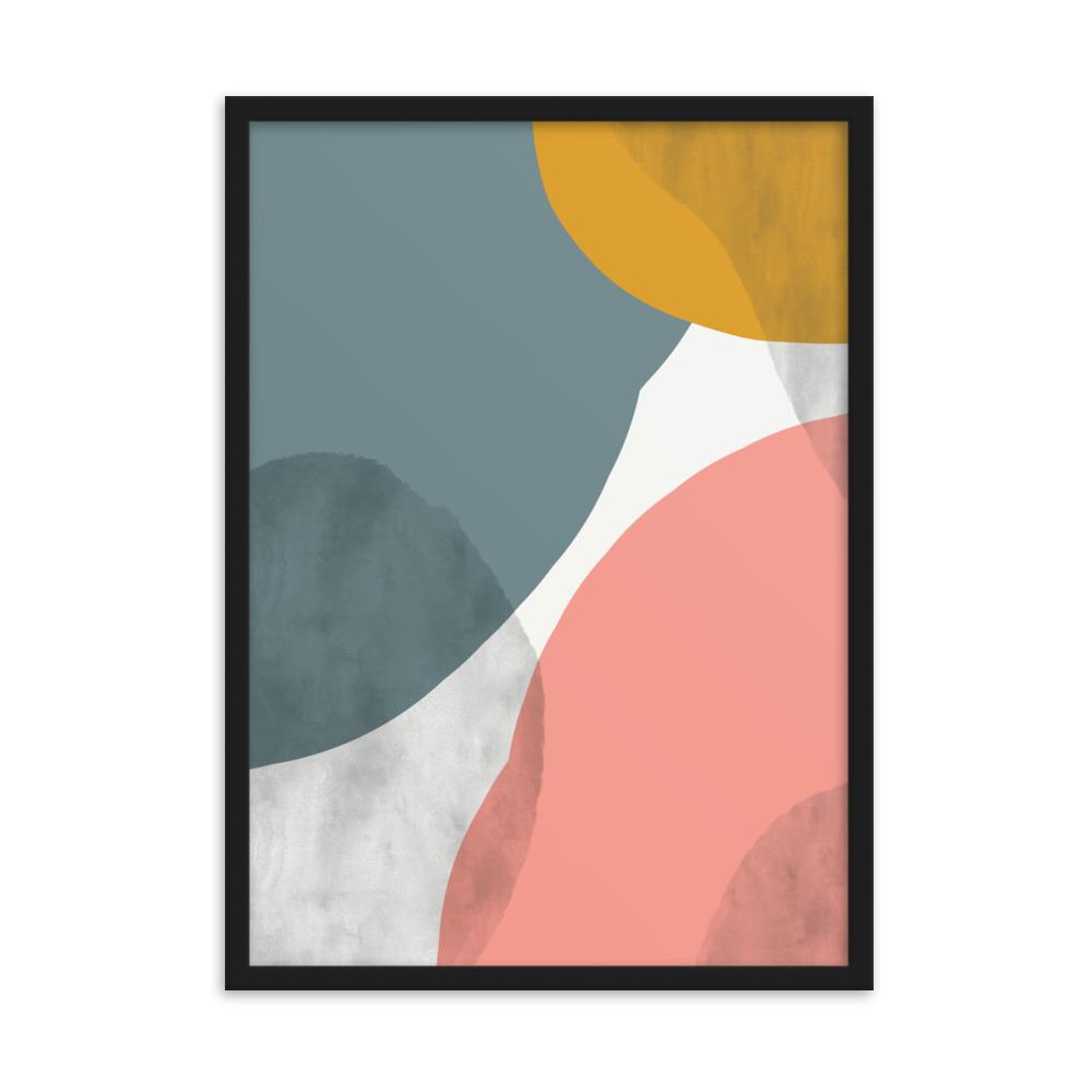 Abstract Circles - Poster im Rahmen artlia Schwarz / 50×70 cm artlia