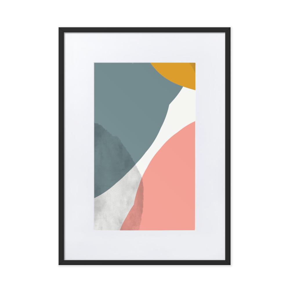 Abstract Circles - Poster im Rahmen mit Passepartout artlia Schwarz / 50×70 cm artlia