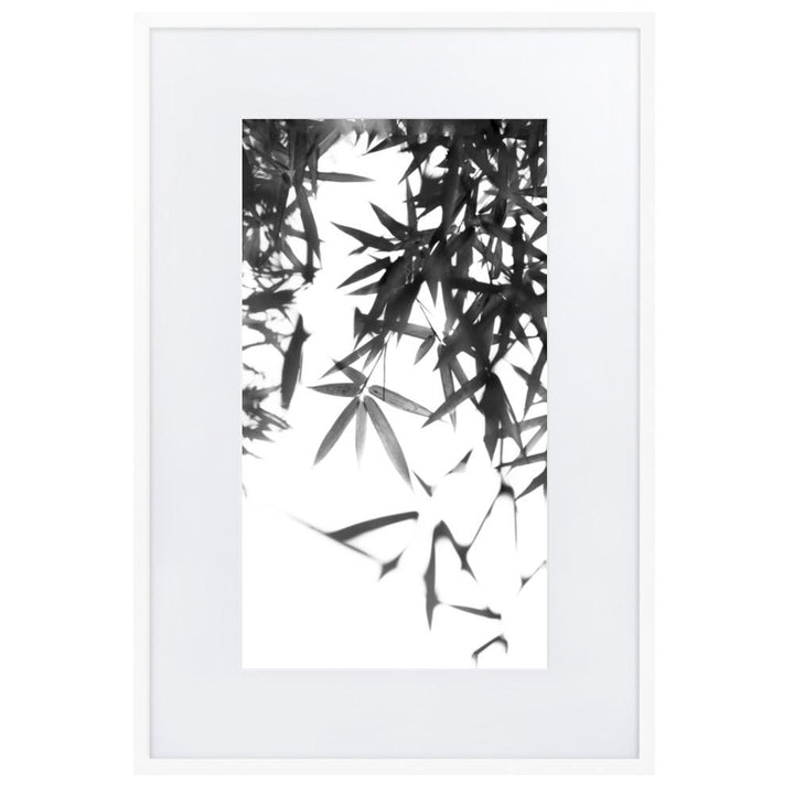 Bamboo Leaves Bambusblätter - Poster im Rahmen mit Passepartout artlia Weiß / 61×91 cm artlia