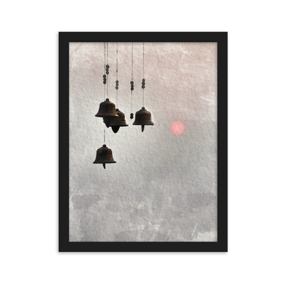 Bell koreanische Windglocken - Poster im Rahmen artlia Schwarz / 30×40 cm artlia