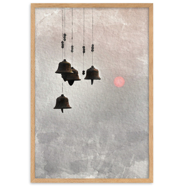 Bell koreanische Windglocken - Poster im Rahmen Kuratoren von artlia Oak / 61×91 cm artlia