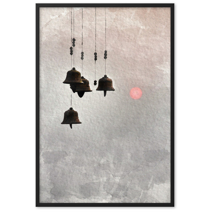 Bell koreanische Windglocken - Poster im Rahmen Kuratoren von artlia Schwarz / 61×91 cm artlia