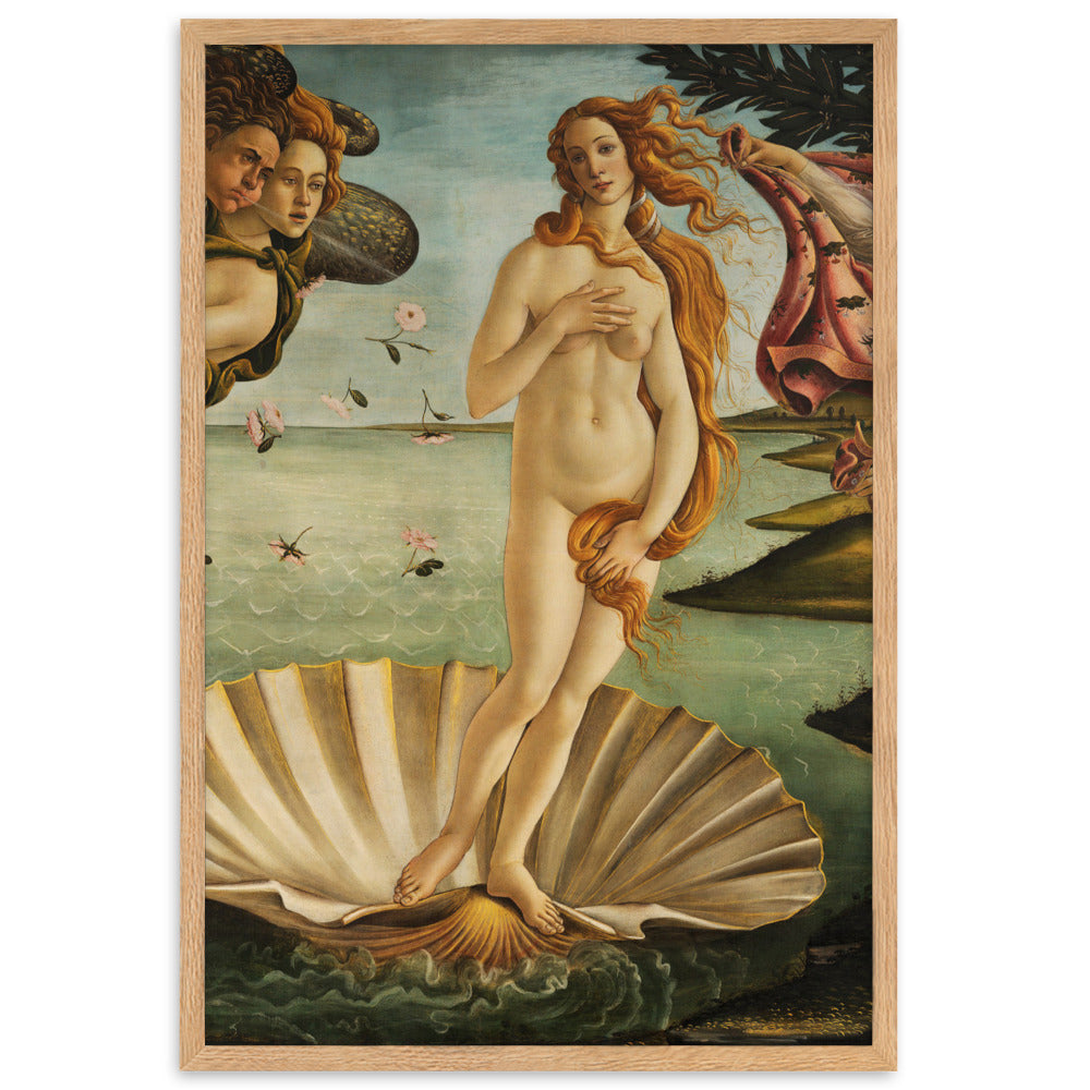 Birth of Venus, Botticelli - Poster im Rahmen Sandro Botticelli Oak / 61×91 cm artlia