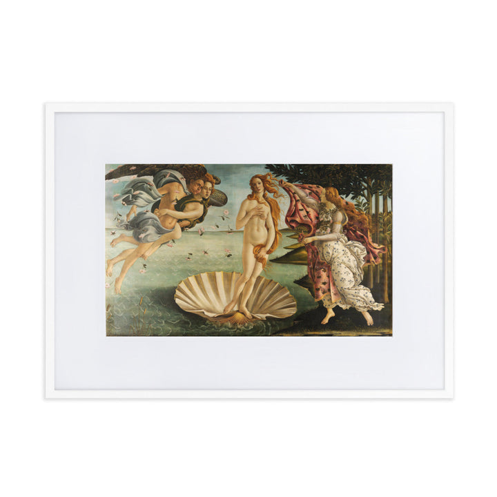 Birth of Venus, Sandro Botticelli - Poster im Rahmen mit Passepartout Sandro Botticelli Weiß / 50×70 cm artlia