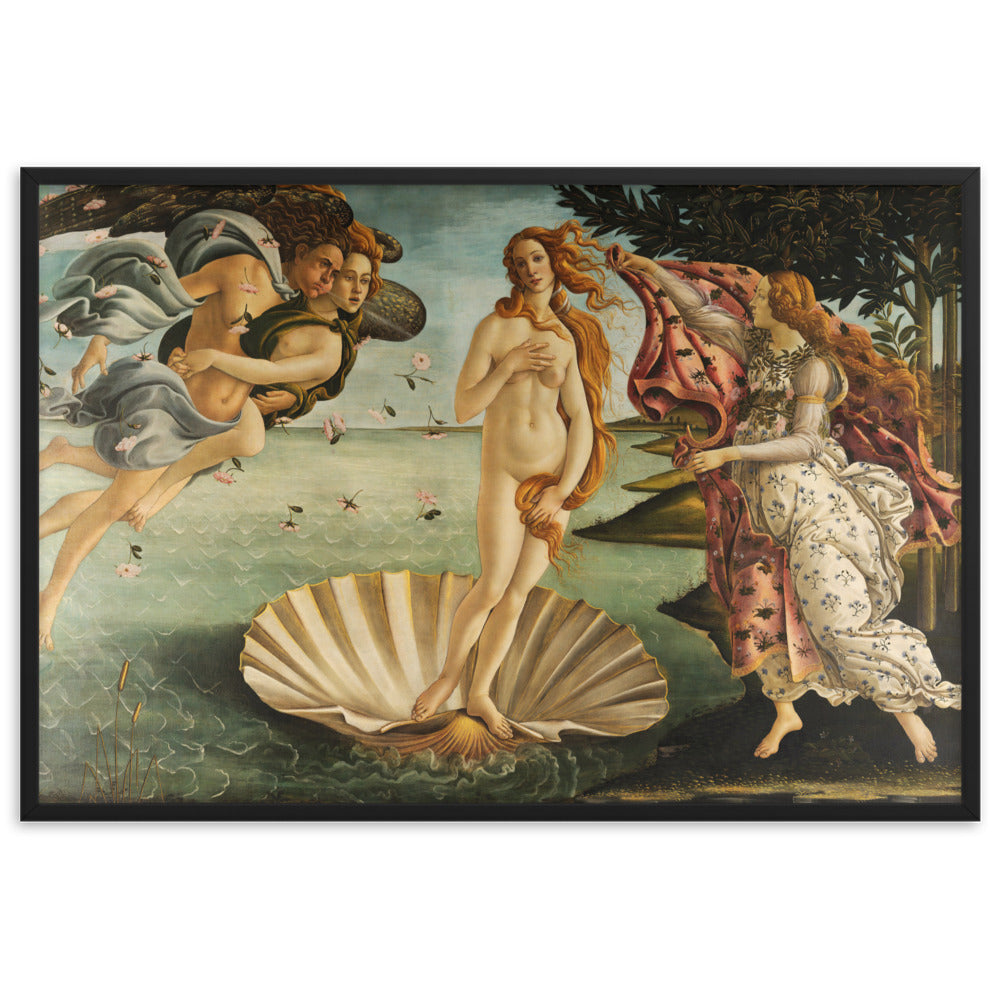 Birth of Venus, Sandro Botticelli - Poster im Rahmen Sandro Botticelli Schwarz / 61×91 cm artlia