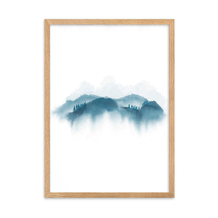 blue Mountains blaue Berge - Poster im Rahmen artlia Oak / 50×70 cm artlia