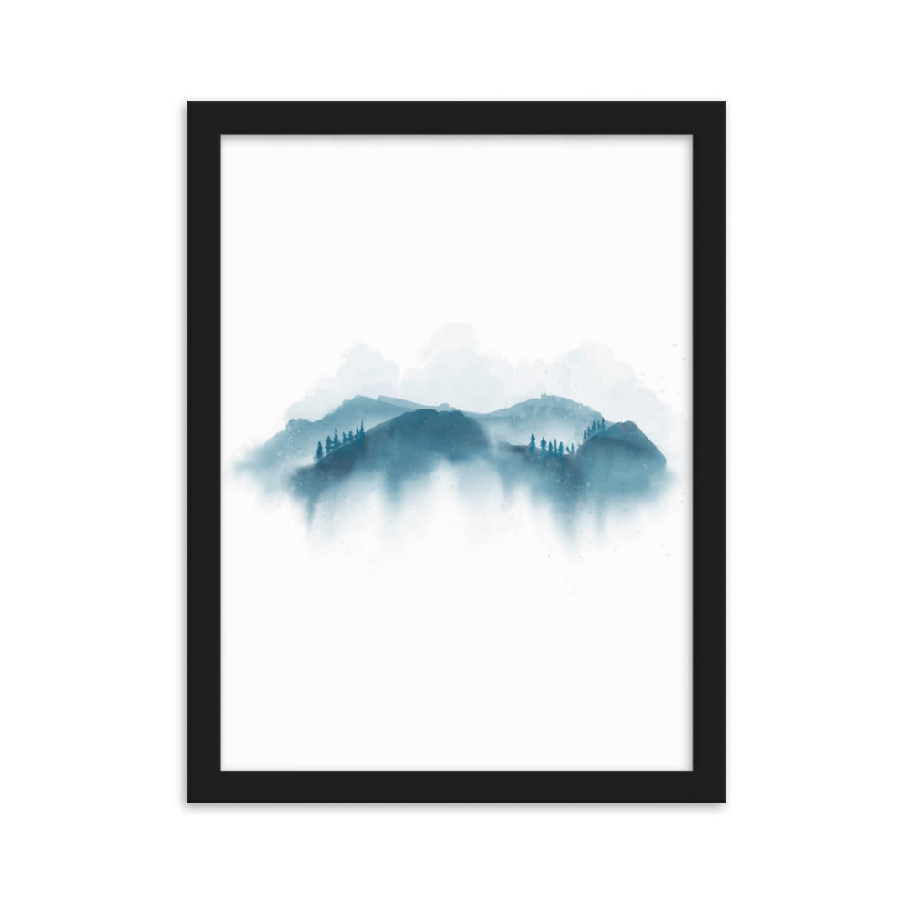blue Mountains blaue Berge - Poster im Rahmen artlia Schwarz / 30×40 cm artlia