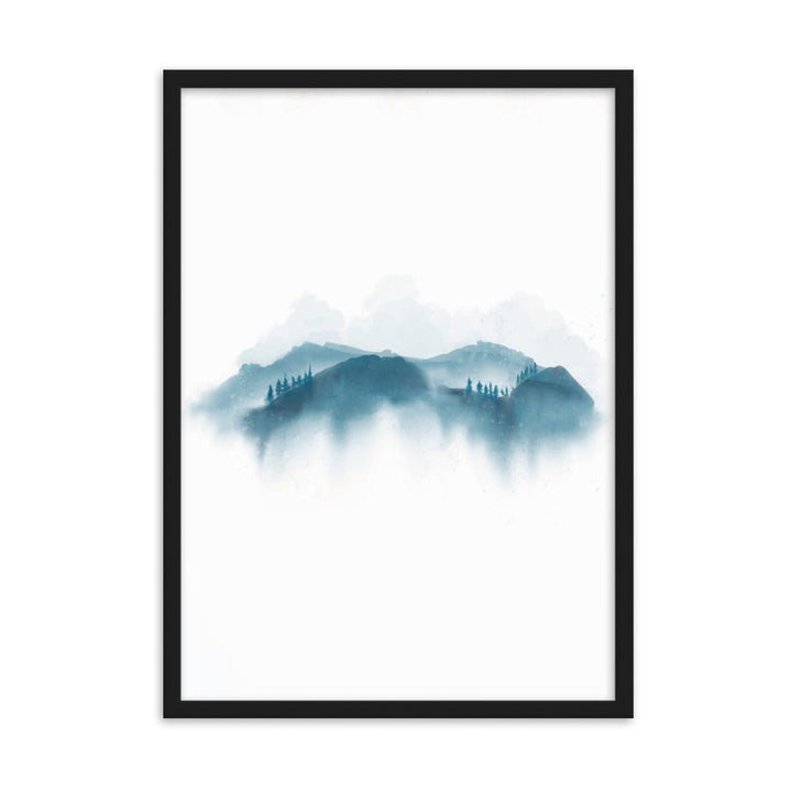 blue Mountains blaue Berge - Poster im Rahmen artlia Schwarz / 50×70 cm artlia