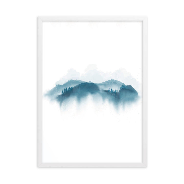 blue Mountains blaue Berge - Poster im Rahmen artlia Weiß / 50×70 cm artlia