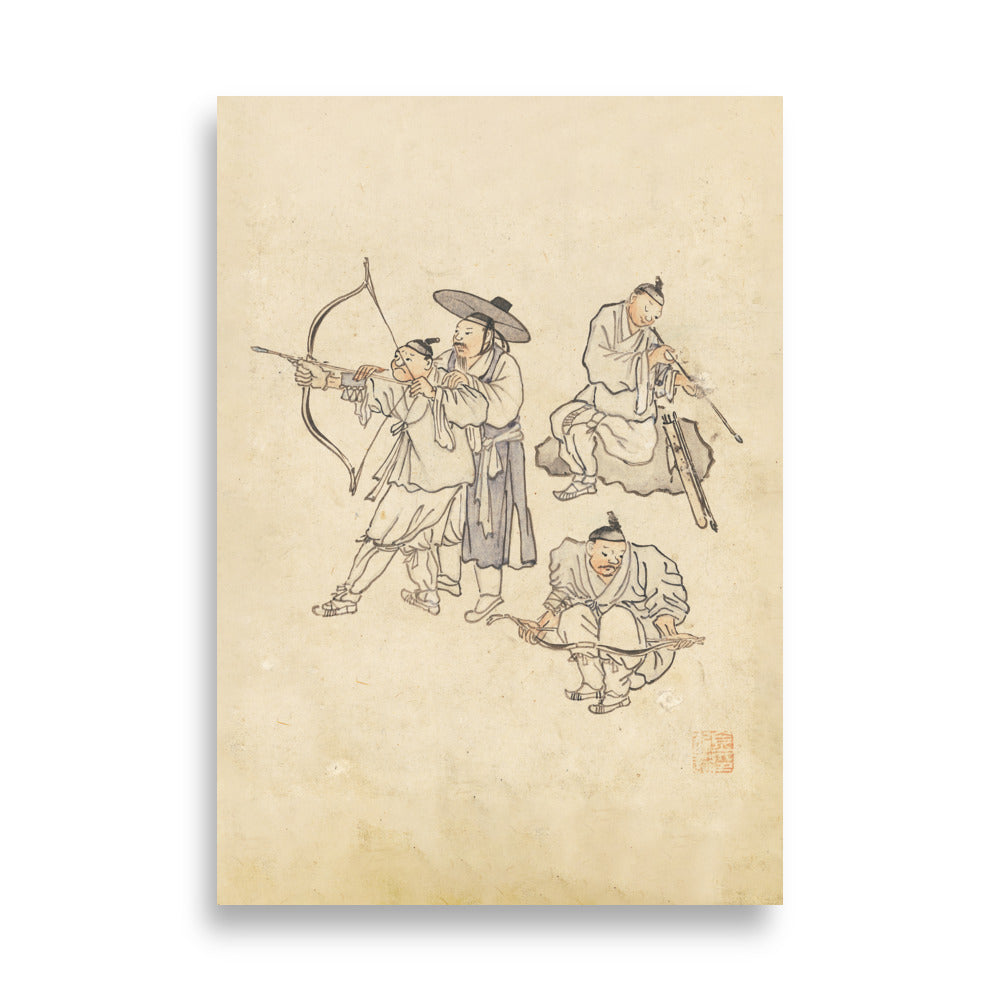 Bogenschiessen, Kim Hong-do - Poster Hong-do Kim 21×30 cm artlia