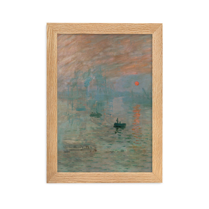 Claude Monet, Impression, Sonnenaufgang - Poster im Rahmen Claude Monet Oak / 21×30 cm artlia
