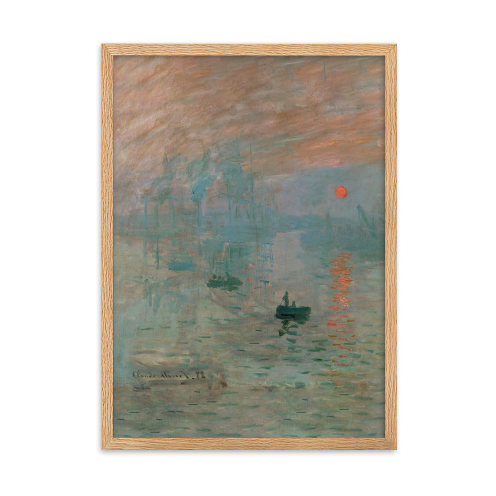 Claude Monet, Impression, Sonnenaufgang - Poster im Rahmen Claude Monet Oak / 50×70 cm artlia