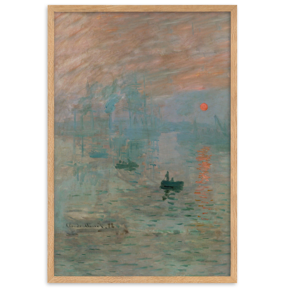 Claude Monet, Impression, Sonnenaufgang - Poster im Rahmen Claude Monet Oak / 61×91 cm artlia