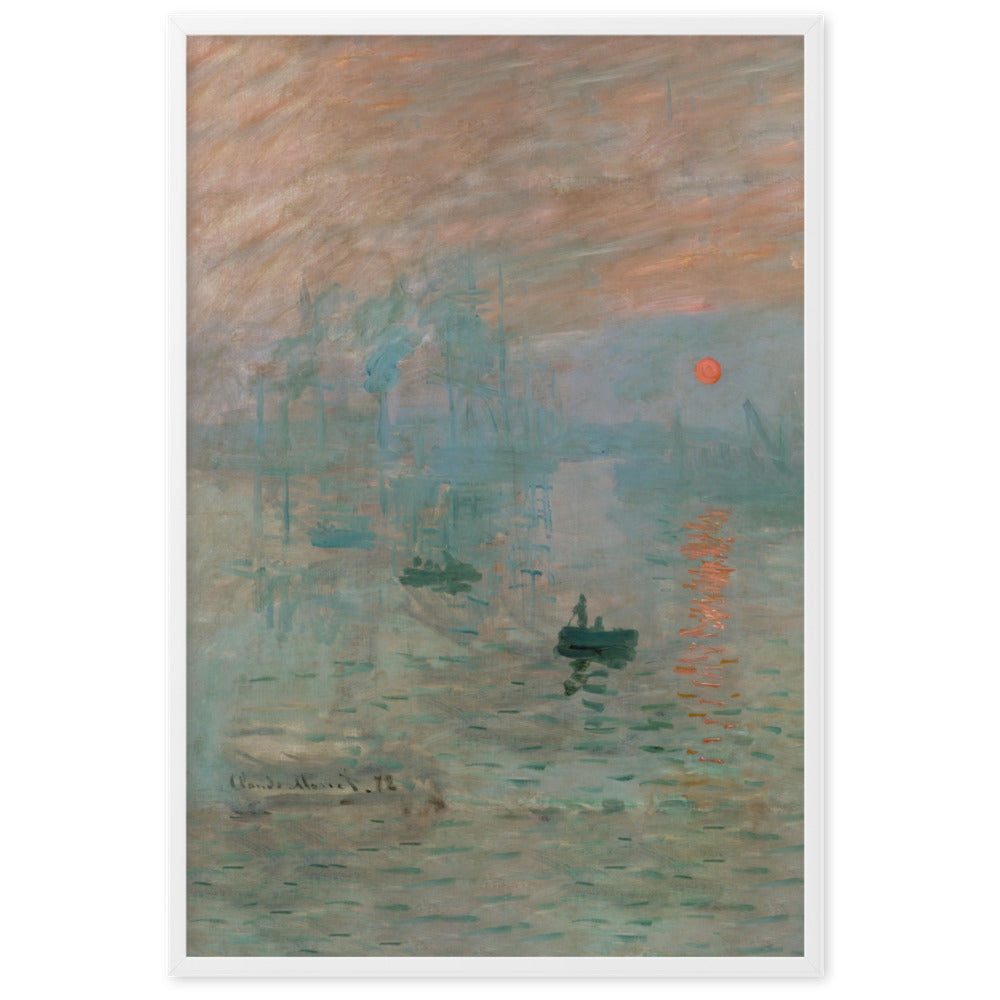 Claude Monet, Impression, Sonnenaufgang - Poster im Rahmen Claude Monet Weiß / 61×91 cm artlia