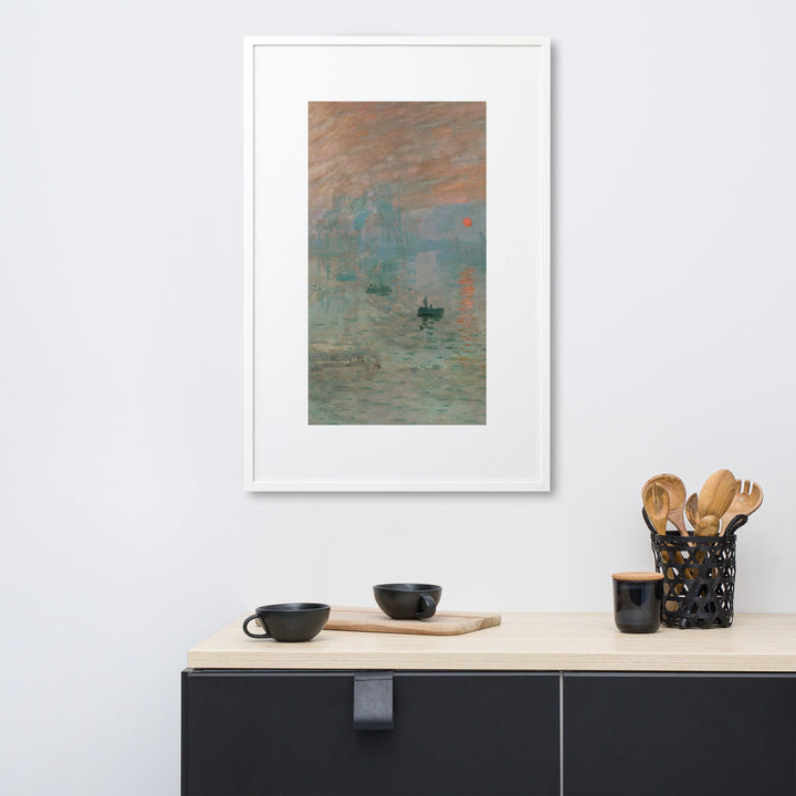 Claude Monet, Impression, Sonnenaufgang - Poster im Rahmen mit Passepartout Claude Monet artlia