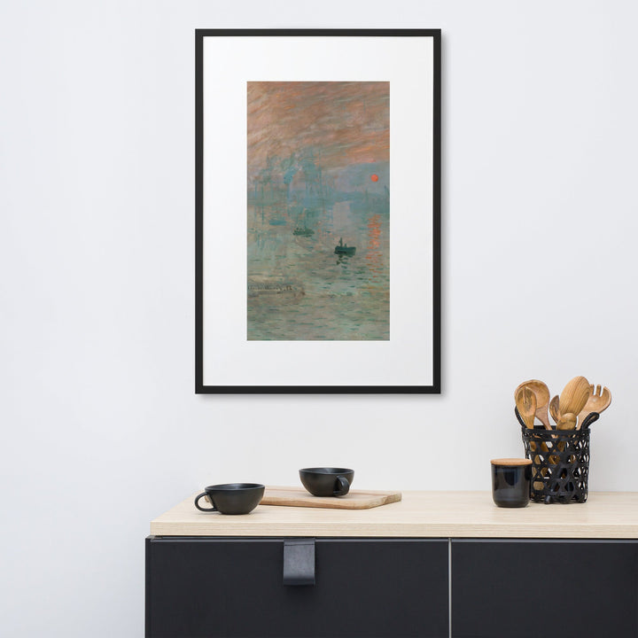Claude Monet, Impression, Sonnenaufgang - Poster im Rahmen mit Passepartout Claude Monet artlia