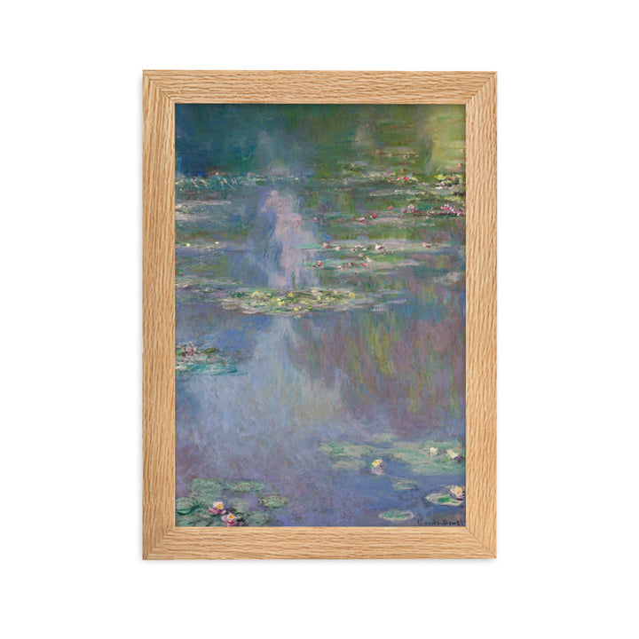 Claude Monet, Seerosen - Poster im Rahmen Claude Monet Oak / 21×30 cm artlia