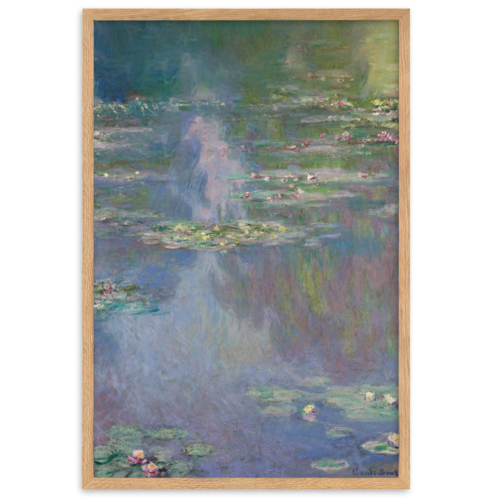 Claude Monet, Seerosen - Poster im Rahmen Claude Monet Oak / 61×91 cm artlia