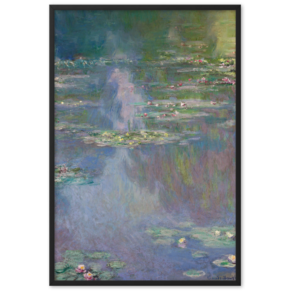 Claude Monet, Seerosen - Poster im Rahmen Claude Monet Schwarz / 61×91 cm artlia