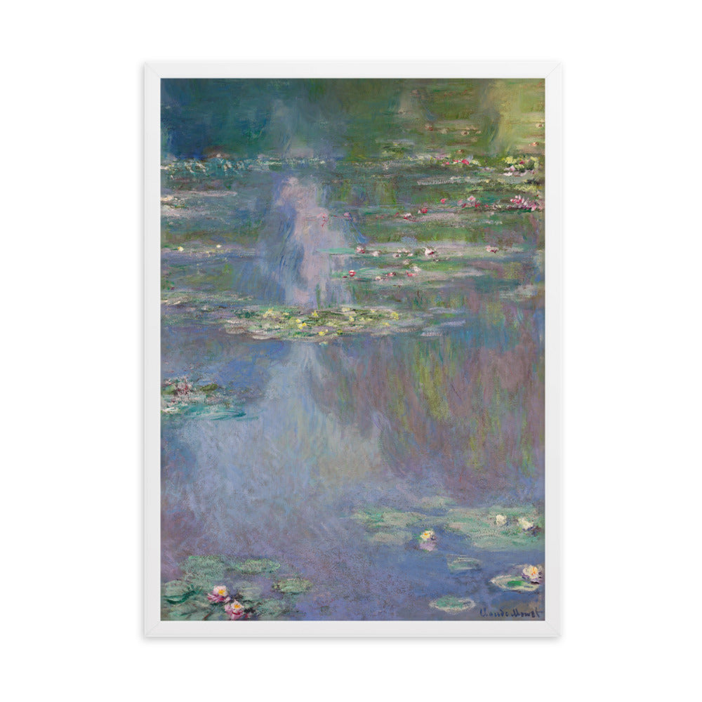 Claude Monet, Seerosen - Poster im Rahmen Claude Monet Weiß / 50×70 cm artlia