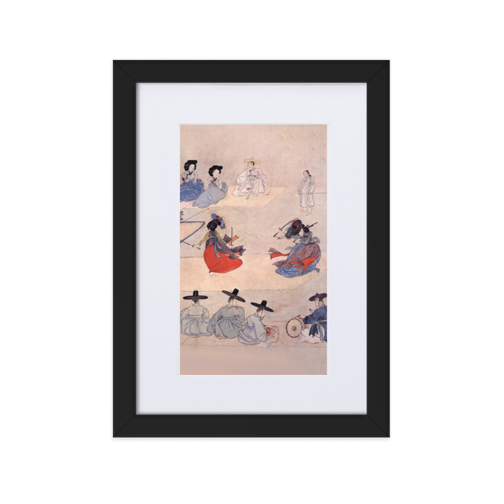 Double Sword Dance, Hyewon - Poster im Rahmen mit Passepartout Hyewon Schwarz / 21×30 cm artlia