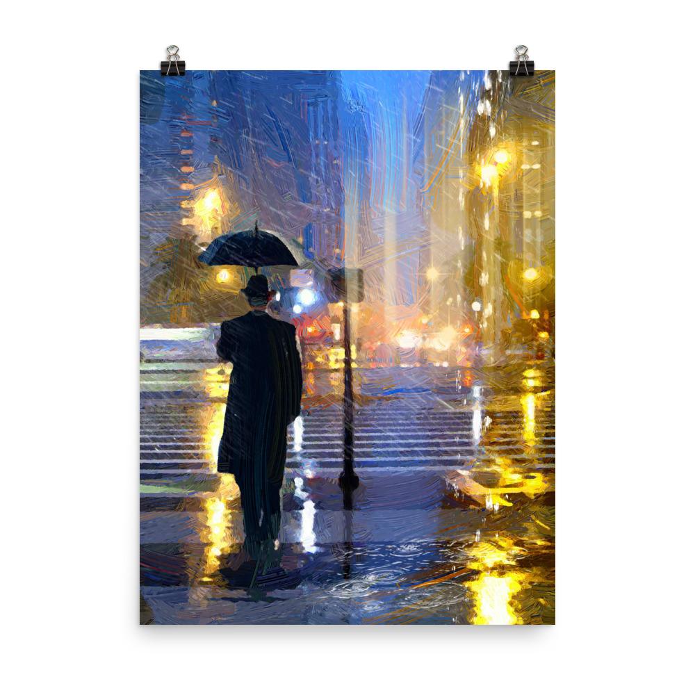 Downtown im Regen - Poster Kuratoren von artlia 30x41 cm artlia