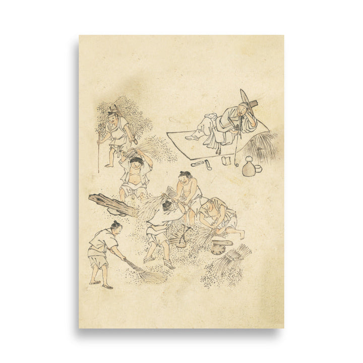 Dreschen, Kim Hong-do - Poster Hong-do Kim 70×100 cm artlia
