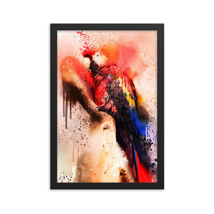 Fantasie Papagei - Poster im Rahmen Kuratoren von artlia schwarz / 30x45 cm artlia