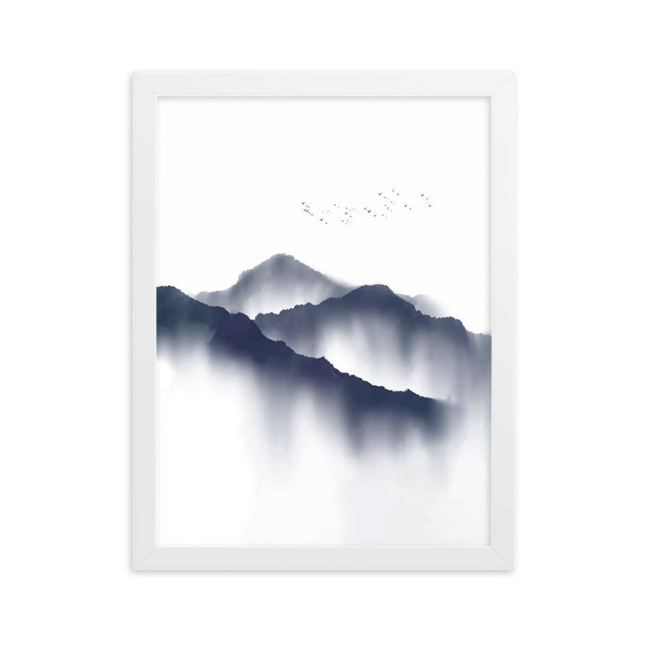 Foggy Mountains neblige Berge - Poster im Rahmen artlia Weiß / 30×40 cm artlia