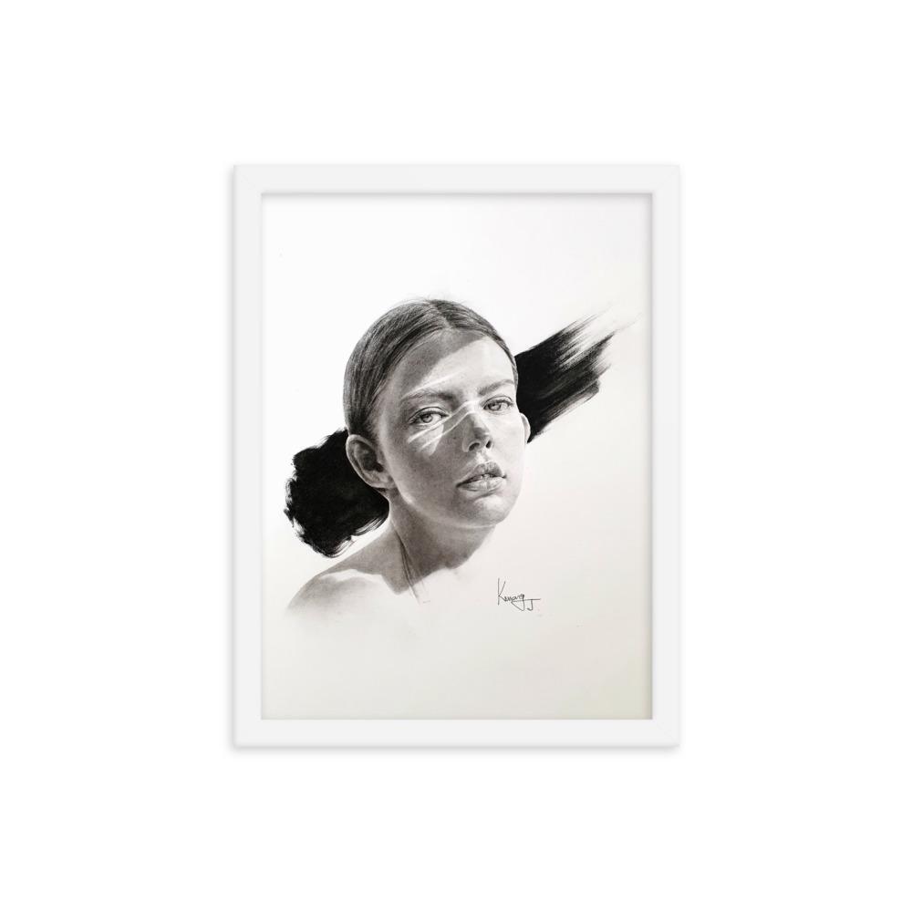 Frau im Licht - Poster im Rahmen Kwang Jae Lee weiß / 30x41 cm artlia