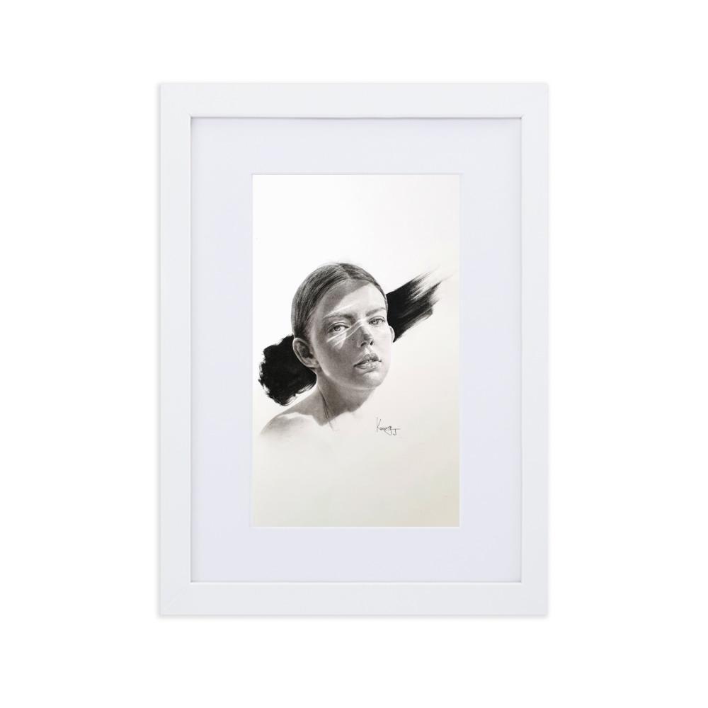 Frau im Licht - Poster im Rahmen mit Passepartout Kwang Jae Lee weiß / 21×30 cm artlia