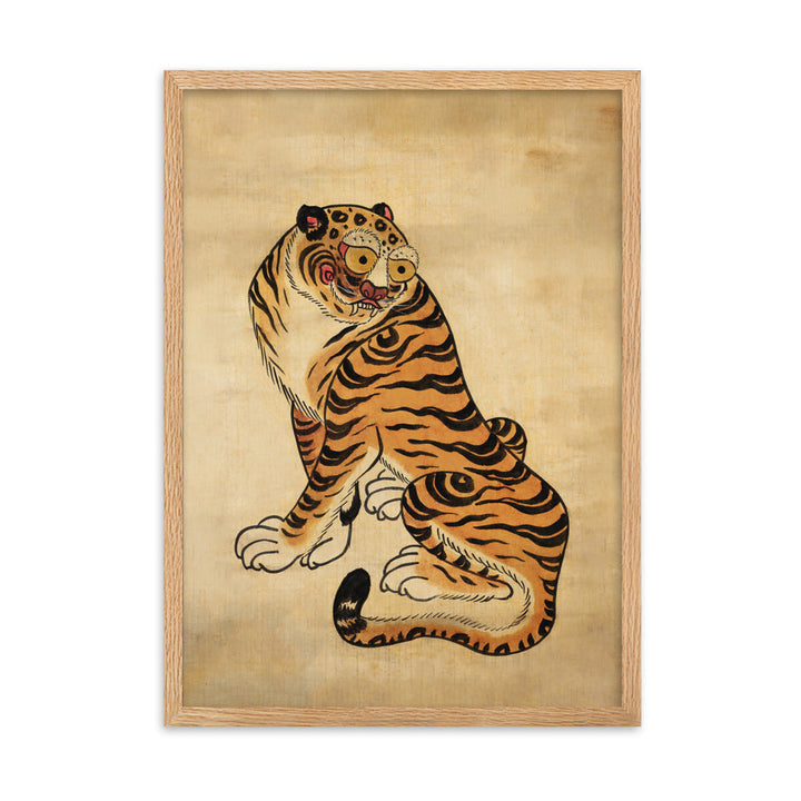 freundlicher Tiger - Poster im Rahmen Kuratoren von artlia Oak / 50×70 cm artlia