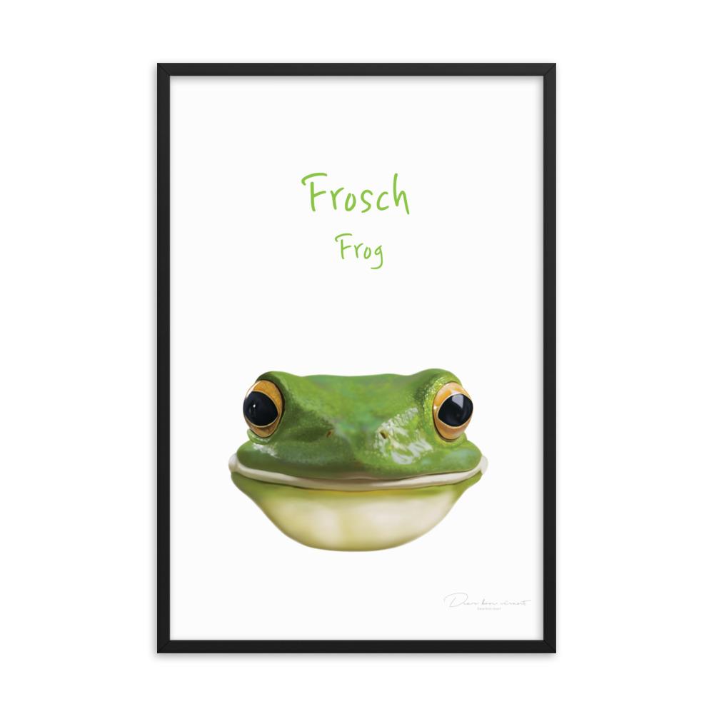 Frosch - Poster im Rahmen für Kinder dear.bon.vivant schwarz / 61x91 cm artlia