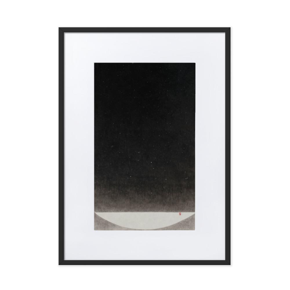 Füllung mit Licht 16 - Poster im Rahmen mit Passepartout artlia Schwarz / 50×70 cm artlia