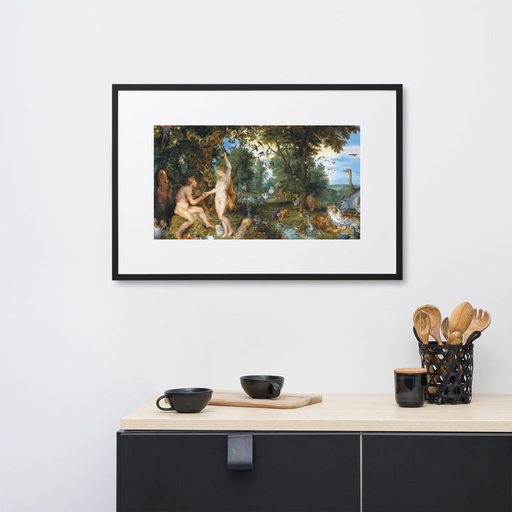 Garden of Eden - Poster im Rahmen mit Passepartout Peter Paul Rubens artlia