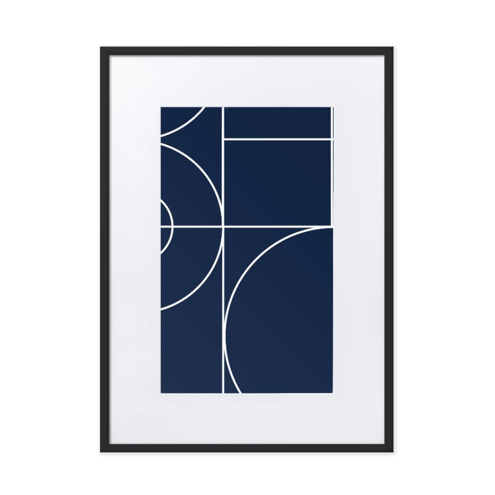 Geometric 40 - Poster im Rahmen mit Passepartout artlia Schwarz / 50×70 cm artlia