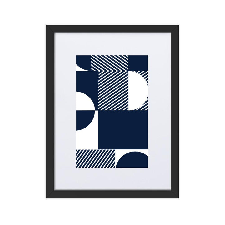 Geometric 48 - Poster im Rahmen mit Passepartout artlia Schwarz / 30×40 cm artlia