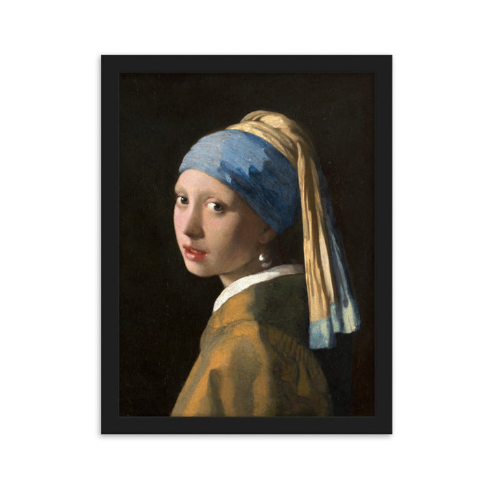 Girl with a Pearl Earring - Poster im Rahmen Johannes Vermeer Schwarz / 30×40 cm artlia